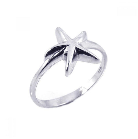 .925 Sterling Silver Rhodium Plated Starfish Ring, <b>size: 5</b>