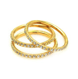 .925 Sterling Silver Gold Plated Cz Stackable Ring Set, <b>size: 5</b>