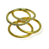 .925 Sterling Silver Gold Plated Cz Ring Set, <b>size: 5</b>