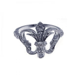 .925 Sterling Silver Rhodium Plated Cz Fleur De Lis Ring, <b>size: 5</b>