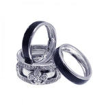 .925 Sterling Silver Rhodium Plated Cz Fleur De Lis Ring, <b>size: 5</b>