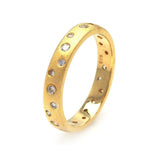 .925 Sterling Silver Gold Plated Cz Eternity Ring, <b>size: 5</b>