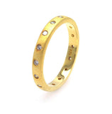 .925 Sterling Silver Gold Plated Cz Stackable Eternity Ring, <b>size: 5</b>