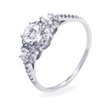 .925 Sterling Silver Rhodium Plated Cz Past Present Future Ring, <b>size: 5</b>