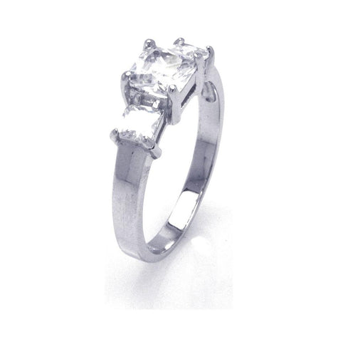 .925 Sterling Silver Rhodium Plated Cz Past Present Future Ring, <b>size: 5</b>