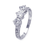 .925 Sterling Silver Rhodium Plated Cz Past Present Future Ring, <b>size: 5</b>