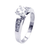 .925 Sterling Silver Rhodium Plated Cz Engagement Ring, <b>size: 5</b>