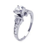 .925 Sterling Silver Rhodium Plated Cz Engagement Ring, <b>size: 5</b>