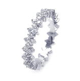 .925 Sterling Silver Rhodium Plated Clear Double Sided Cz Stackable Eternity Ring, <b>size: 5</b>