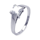 .925 Sterling Silver Rhodium Plated Princess Cut Cz Single Solitaire Ring, <b>size: 5</b>