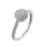 .925 Sterling Silver Rhodium Plated Round Clear Cz Ring, <b>size: 5</b>