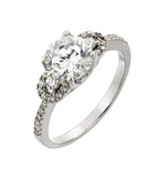 .925 Sterling Silver Rhodium Plated Past Present Future Cz Ring, <b>size: 5</b>