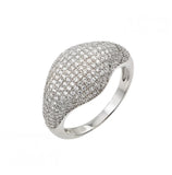 .925 Sterling Silver Rhodium Plated Graduated Mirco Pave Clear Cz Ring, <b>size: 5</b>