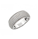 .925 Sterling Silver Rhodium Plated Micro Pave Cz Ring, <b>size: 5</b>