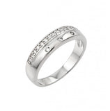 .925 Sterling Silver Rhodium Plated Clear Cz Inlay Ring, <b>size: 5</b>