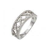 .925 Sterling Silver Rhodium Plated Clear Pave Set Cz Open Ring, <b>size: 5</b>