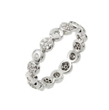 .925 Sterling Silver Rhodium Plated Clear Cz Inlay Circle Eternity Ring, <b>size: 5</b>