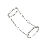 .925 Sterling Silver Rhodium Plated Small Round Cz Slave Wire Ring, <b>size: 5</b>