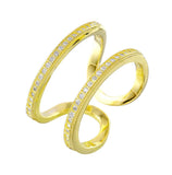 .925 Sterling Silver Gold Plated Entangling Ring, <b>size: 5</b>