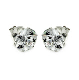 .925 Sterling Silver Clear Cz Stud Earring, <b>size: 10mm</b>