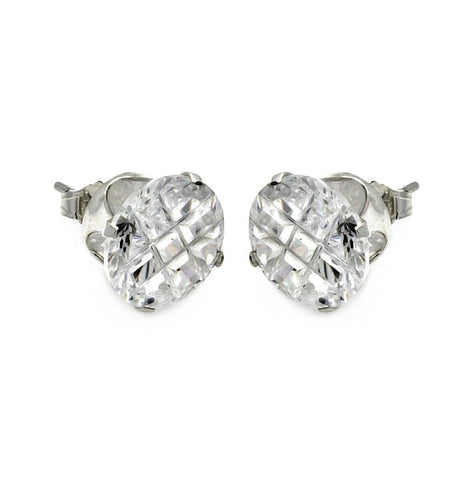 .925 Sterling Silver Clear Round Invisible Cut Cz Stud Earring, <b>size: 10mm</b>