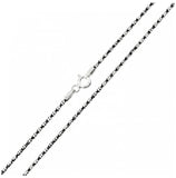 .925 Sterling Silver Black Rhodium Plated Tube 2 Brite Ft B/w Dc Chain, <b>size: 16</b>