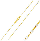 .925 Sterling Silver Gold Plated 2 Toned Dc Tube Link Chain, <b>size: 16</b>