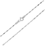 .925 Sterling Silver Rhodium Plated Tube 8 Sided Dc Tube Chain 1.3mm, <b>size: 16</b>