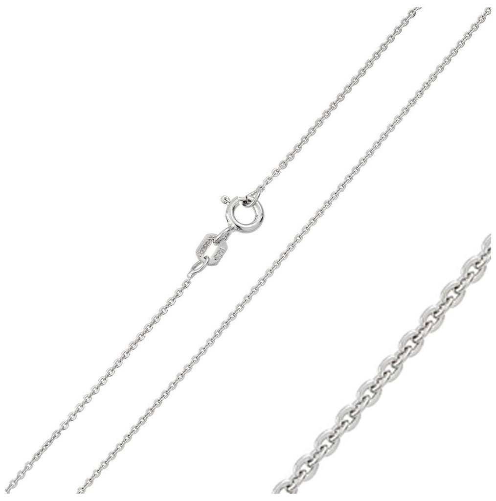 .925 Sterling Silver Rhodium Plated Small Oval Dc Link Chain 1mm, <b>size: 16</b>