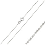 .925 Sterling Silver Rhodium Plated Small Oval Dc Link Chain 1mm, <b>size: 16</b>