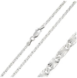 .925 Sterling Silver Rhodium Plated Dc Oval Flat Confetti Chain 2.4mm, <b>size: 16</b>