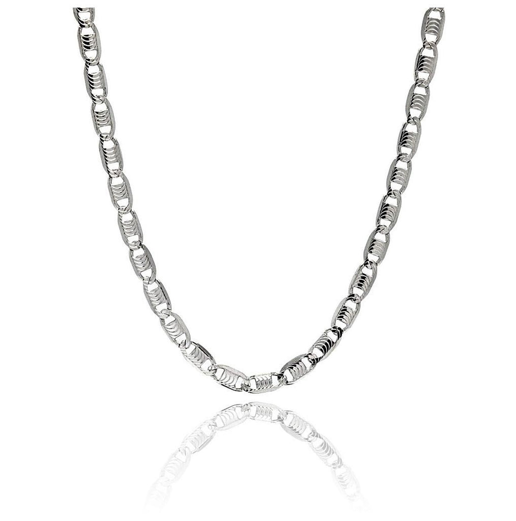 .925 Sterling Silver Vl080 Rhodium Plated Chain, <b>size: 16</b>