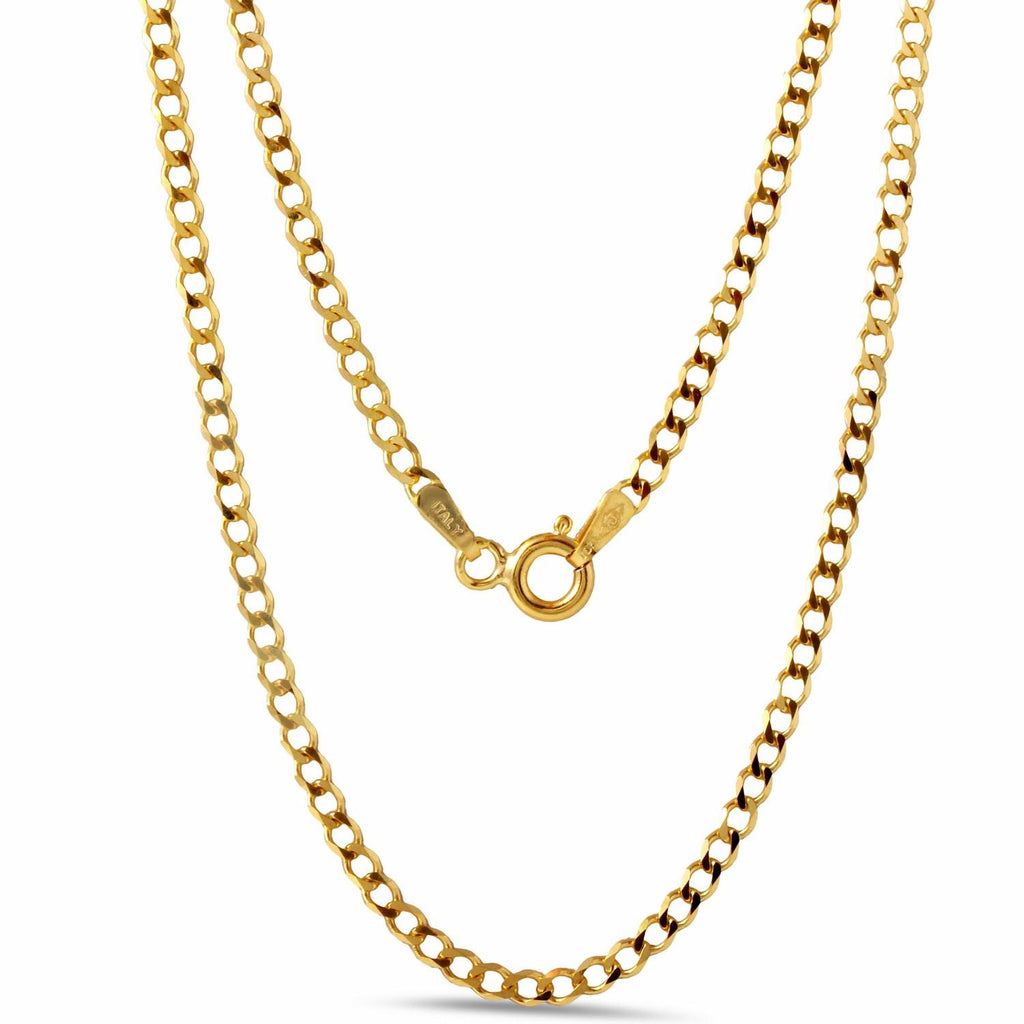 10k Yellow Gold 2.2mm Cuban Chain Necklace,size: 18"