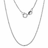 14k White Gold .9mm Diamond-cut Bead Chain Necklace,<b>size: 16"</b>