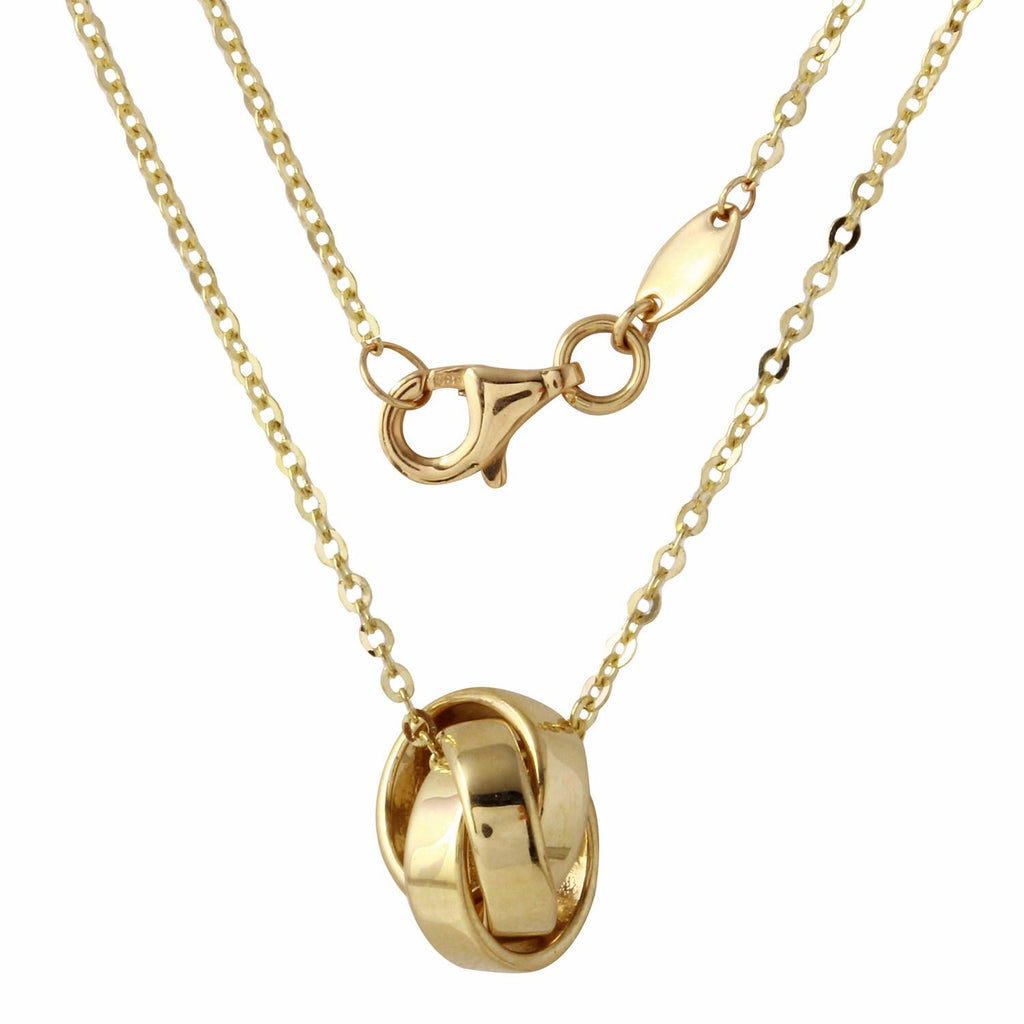 14k Yellow Gold Love Knot Pendant Necklace,size: 18"