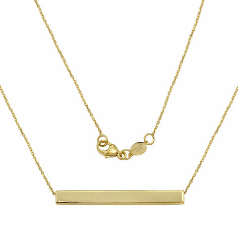 14k Italian Yellow Gold Bar Fancy Necklace,size: Adjustable 16", 18", 20"