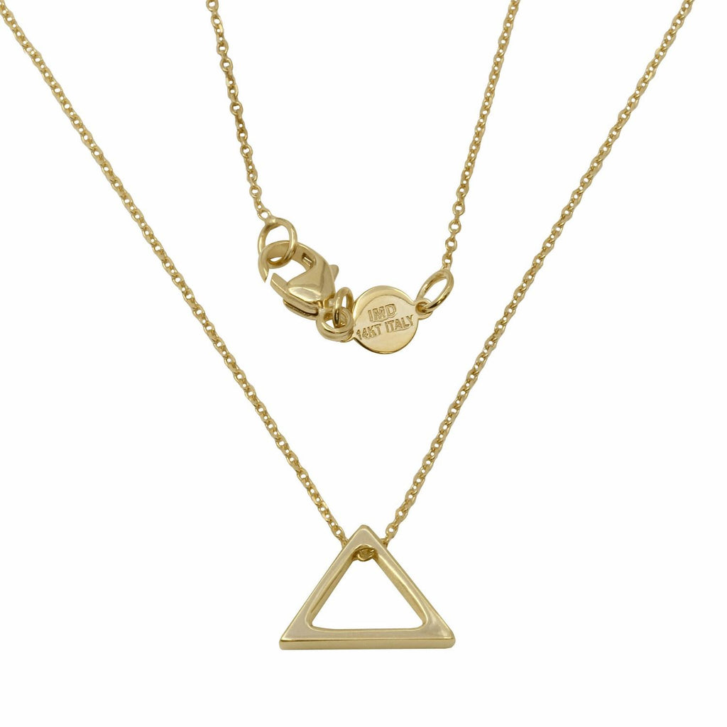 14k Italian Yellow Gold Sliding Triangle Fancy Necklace,size: Adjustable 16", 18", 20"