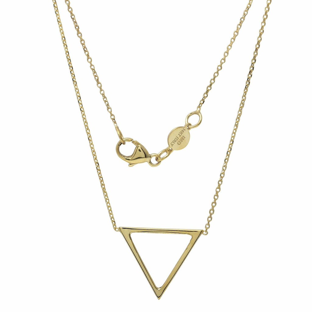 14k Italian Yellow Gold Triangle Fancy Necklace,size: Adjustable 16", 18", 20"