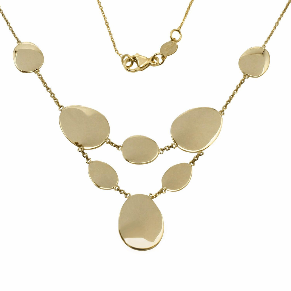 14k Italian Yellow Gold Fancy Necklace,size: Adjustable 16",18",20"