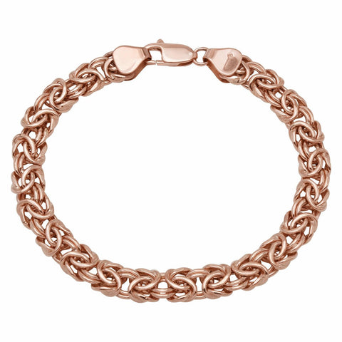 14k Rose Gold Ladies' Byzantine Bracelet,size: 7.5"