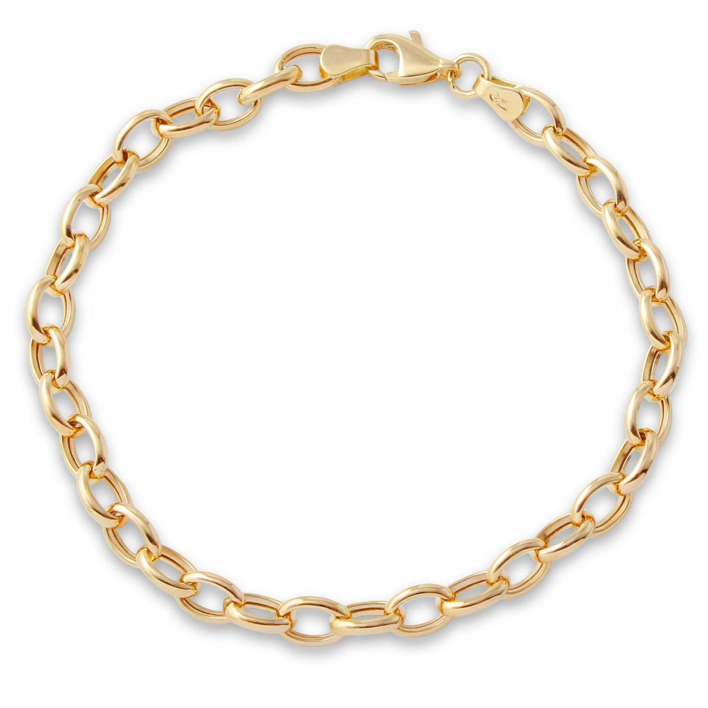 14k Yellow Gold Link Bracelet,size: 7.5"