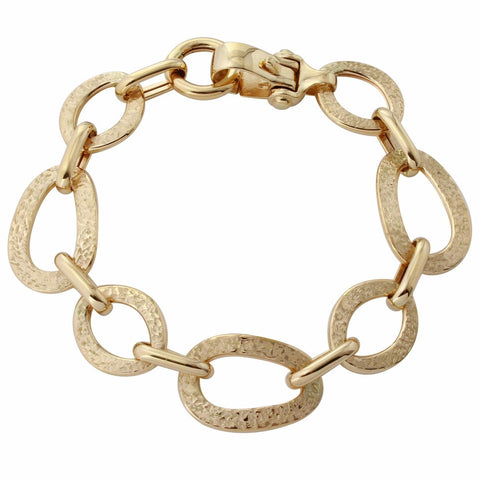 14k Yellow Gold Italian Hammered Bracelet,size: 7.5"