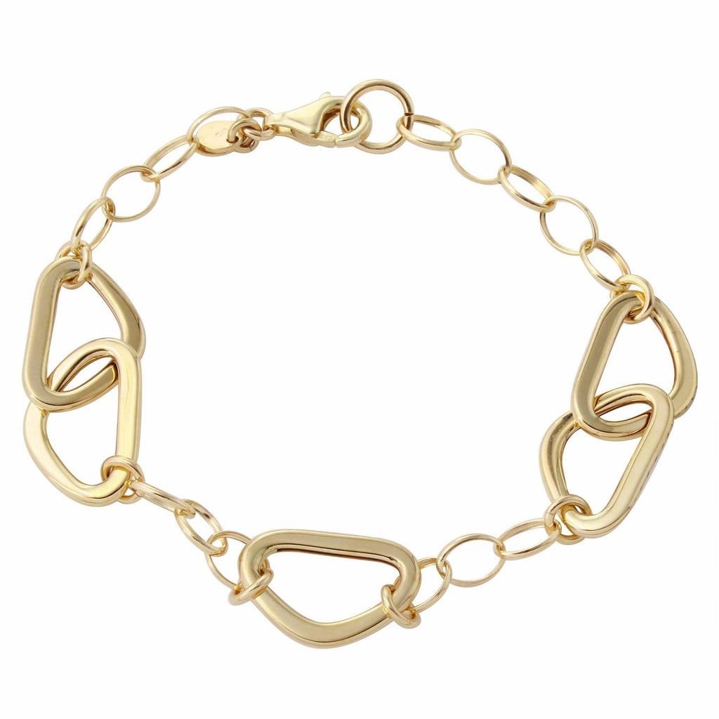 14k Yellow Gold Italian Link Bracelet,size: 7.5"