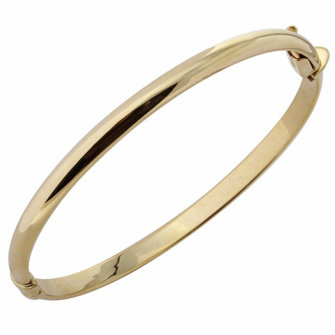 10k Yellow Gold 5mm Polished Dome Bangle Bracelet,size: 2 1-2"