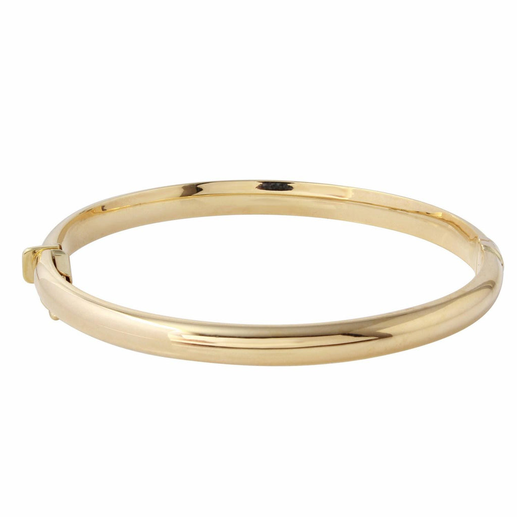 10k Yellow Gold 6.1mm Polished Dome Bangle Bracelet,size: 2 1-2"