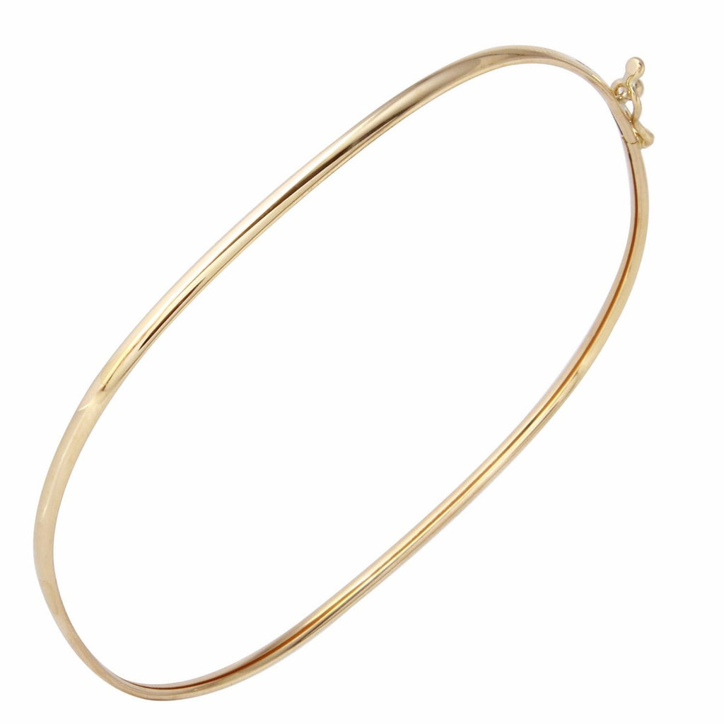 14k Yellow Gold Square Bangle Bracelet