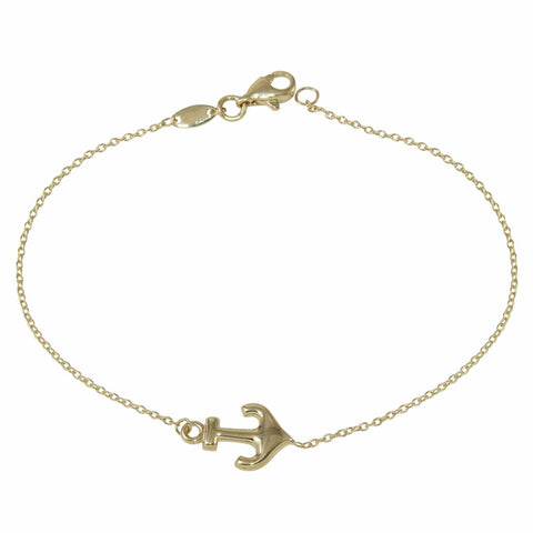 14k Yellow Gold Rolo Anchor Bracelet,size: 7.25"