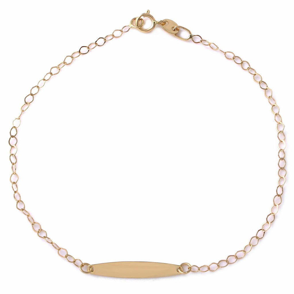 14k Italian Yellow Gold Rolo Bar Bracelet,size: 7.25"