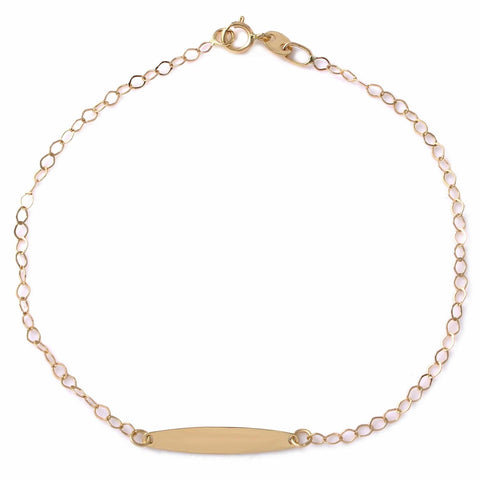 14k Italian Yellow Gold Rolo Bar Bracelet,size: 7.25"