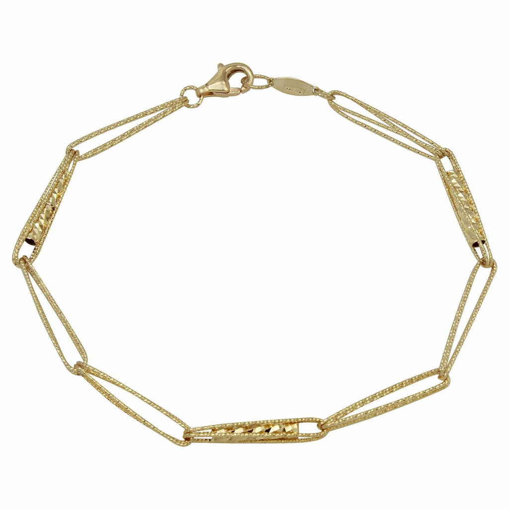 14k Yellow Gold Flexi-chain Filigree Bracelet,size: 7.25"